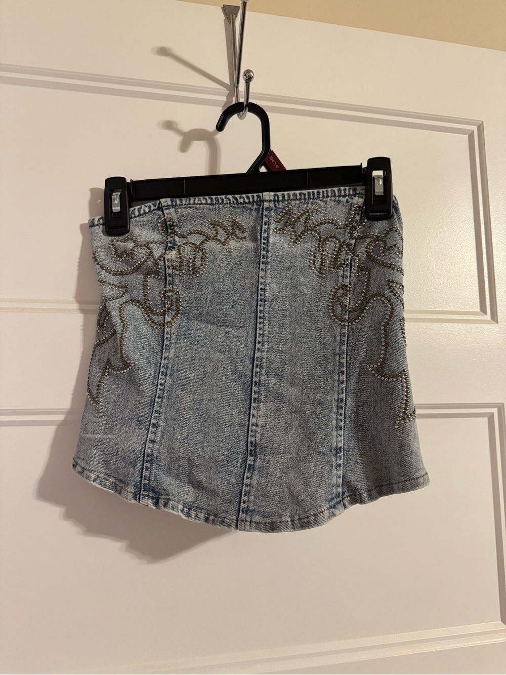 Studded Light Blue Denim tube top